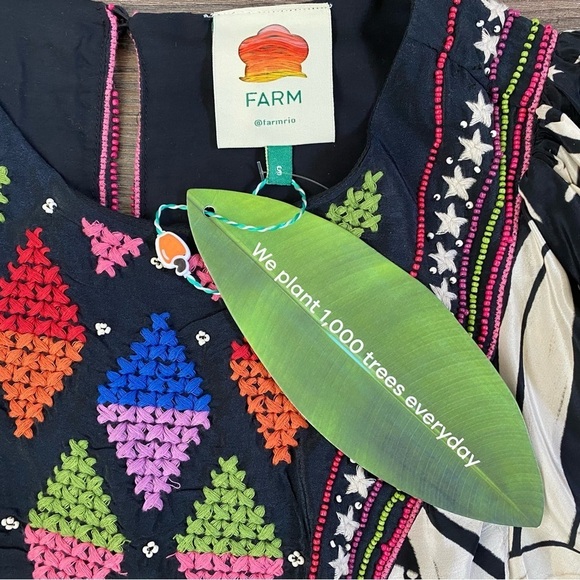 NWT Farm Rio Cerrado Sky Embroidered Maxi Dress - Picture 9 of 15